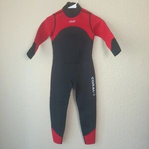 Hevto Kids Wetsuit Youth 3/2mm Neoprene Full Wet Suits 10 Black Red